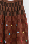YANYAN KNITS 24 Autumn and Winter Lambswool Knitted Plaid Skirt YYK-YYW24-1321-HONG Red